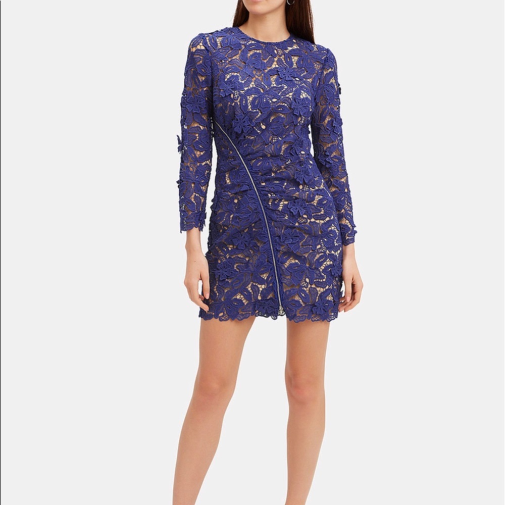 NWT Self Portrait blue lace mini dress size 2